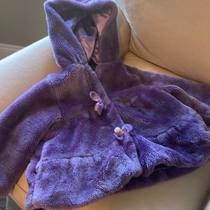 Beautiful purple faux fur little girls jacket size 18 months
